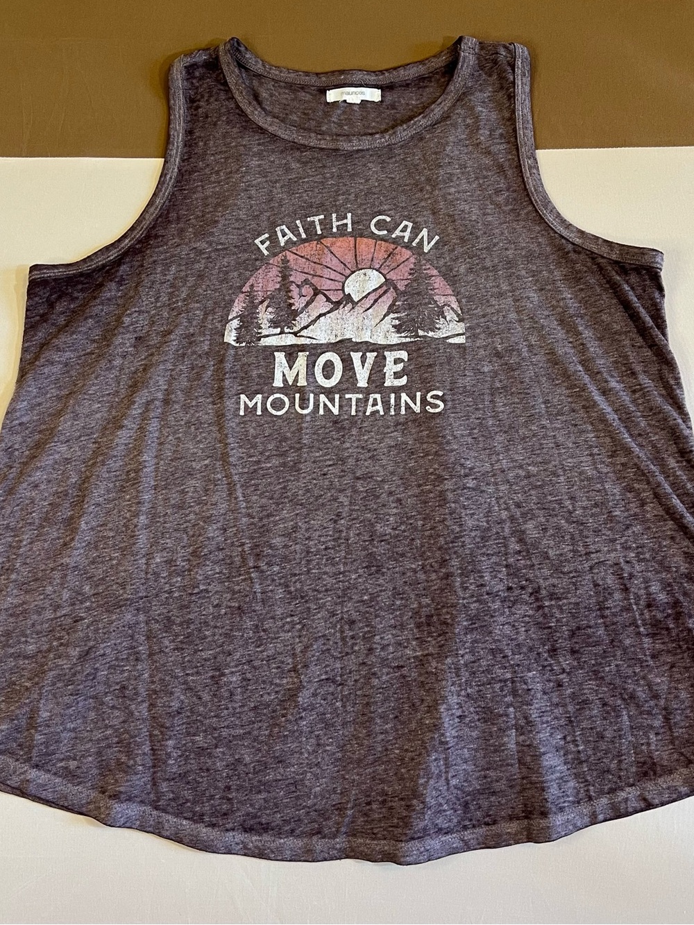 Maurices Heathered Mauve Graphic Tank Top